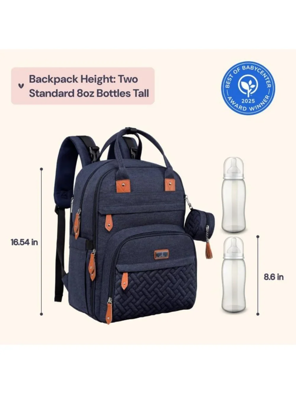 Multi-Functional Water-Resistant Diaper Bag Backpack with Changing Pad
